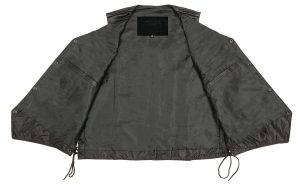 Men’s XS13512 Black Classic Braided Motorcycle Biker Vest - Image 2