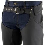 Milwaukee Leather LKM5717 Men’s Flat Black Premium Leather Motorcycle Rider Biker Chaps w/ Jean Pockets - Image 8