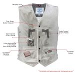 Milwaukee Leather Men’s Road King Black Cowhide Leather Motorcycle Vest – LKM3793 - Image 9