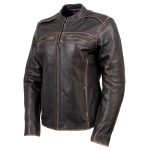Milwaukee Leather LKL27006 Women’s Premium Distress Brown Leather Motorcycle Biker Jacket w/ CE Armor Protection - Image 8