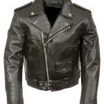 Genuine Leather XS2010 Classic Black Toddlers Motorcycle Leather Jacket