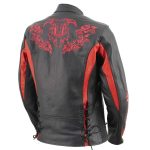 Milwaukee Leather LKL27003 Women’s Premium Black and Red Leather Embroidered Jacket with CE Armor Protection - Image 6