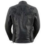 Milwaukee Leather LKL27004 Women’s Premium Black Leather Embroidered Jacket with CE Armor Protection - Image 2