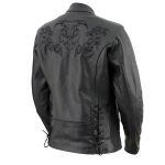 Milwaukee Leather LKL27004 Women’s Premium Black Leather Embroidered Jacket with CE Armor Protection - Image 5