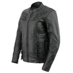 Milwaukee Leather LKL27004 Women’s Premium Black Leather Embroidered Jacket with CE Armor Protection - Image 8