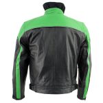 Leather King XS2126 Men’s Green and Black ‘Moto’ Biker Jacket - Image 4