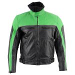 Leather King XS2126 Men’s Green and Black ‘Moto’ Biker Jacket - Image 7
