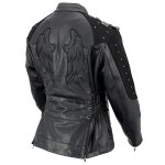 Milwaukee Leather LKL27005 Women’s Scuba Style Black Leather Motorcycle Biker Jacket w/ Reflective Wings and Studs - Image 9