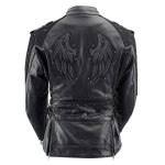 Milwaukee Leather LKL27005 Women’s Scuba Style Black Leather Motorcycle Biker Jacket w/ Reflective Wings and Studs - Image 8