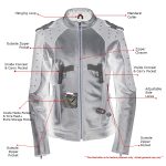 Milwaukee Leather LKL27005 Women’s Scuba Style Black Leather Motorcycle Biker Jacket w/ Reflective Wings and Studs - Image 10