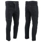 Men’s XS2822 Black Denim Motorcycle Pants with CE Approved Armor - Image 5