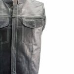 Milwaukee Leather LKM3781 Men’s Black Premium Leather Motorcycle Biker Rider Vest w/ White Stitching and Paisley Liner - Image 9
