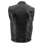 Milwaukee Leather LKM3781 Men’s Black Premium Leather Motorcycle Biker Rider Vest w/ White Stitching and Paisley Liner - Image 8