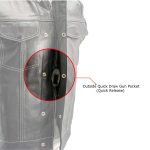 Milwaukee Leather LKM3781 Men’s Black Premium Leather Motorcycle Biker Rider Vest w/ White Stitching and Paisley Liner - Image 4