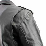 Men’s XS400T Tall Size Black Classic Side Lace Police Style Motorcycle Jacket - Image 3