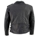 Men’s XS400T Tall Size Black Classic Side Lace Police Style Motorcycle Jacket - Image 2