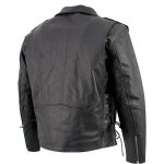 Men’s XS400T Tall Size Black Classic Side Lace Police Style Motorcycle Jacket - Image 4