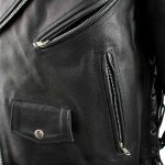 Men’s XS400T Tall Size Black Classic Side Lace Police Style Motorcycle Jacket - Image 8