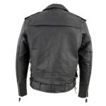 Men’s XS403 Black Classic Vented Biker Jacket with Side Laces - Image 2
