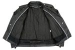 Men’s XS403 Black Classic Vented Biker Jacket with Side Laces - Image 4