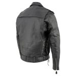 Men’s XS403 Black Classic Vented Biker Jacket with Side Laces - Image 8