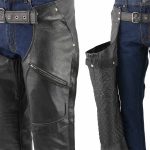 Men’s XS43404 3-Pocket Black Thermal Lined Leather Motorcycle Chaps - Image 4