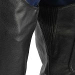 Men’s XS43404 3-Pocket Black Thermal Lined Leather Motorcycle Chaps - Image 3