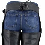 Unisex XS462 Tall-Size Black Thermal Lined Leather Motorcycle Chaps - Image 2