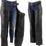 Unisex XS462 Tall-Size Black Thermal Lined Leather Motorcycle Chaps - Image 3