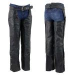 Unisex XS462 Tall-Size Black Thermal Lined Leather Motorcycle Chaps - Image 6