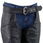 Unisex XS462 Tall-Size Black Thermal Lined Leather Motorcycle Chaps - Image 5