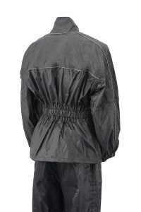 NexGen Ladies XS5001 Black Water Proof Rain Suit with Reflective Piping - Image 2