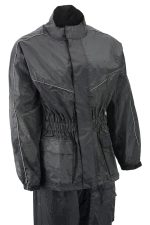 NexGen Ladies XS5001 Black Water Proof Rain Suit with Reflective Piping - Image 5