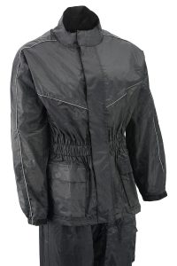 NexGen Ladies XS5001 Black Water Proof Rain Suit with Reflective Piping - Image 5