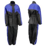 NexGen Ladies XS5001 Black and Blue Water Proof Rain Suit with Reflective Piping - Image 2