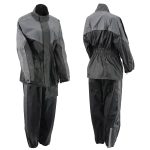 NexGen Ladies XS5001 Black and Grey Water Proof Rain Suit with Reflective Piping - Image 2