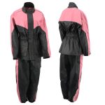 NexGen Ladies XS5001 Black and Pink Water Proof Rain Suit with Reflective Piping - Image 2