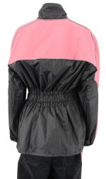 NexGen Ladies XS5001 Black and Pink Water Proof Rain Suit with Reflective Piping - Image 11