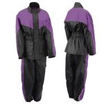 NexGen Ladies XS5001 Black and Purple Water Proof Rain Suit with Reflective Piping - Image 2