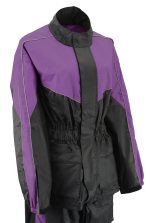 NexGen Ladies XS5001 Black and Purple Water Proof Rain Suit with Reflective Piping - Image 4