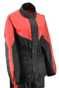 NexGen Ladies XS5001 Black and Red Water Proof Rain Suit with Reflective Piping - Image 7