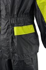 NexGen Ladies XS5001 Black and Hi-Vis Yellow Water Proof Rain Suit with Reflective Piping - Image 8