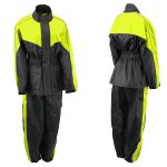 NexGen Ladies XS5001 Black and Hi-Vis Yellow Water Proof Rain Suit with Reflective Piping - Image 2