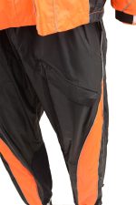 NexGen Men’s XS5020 Orange and Black Hooded Hi Visibility Water Proof Rain Suit with Reflective Piping - Image 8