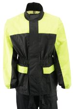 NexGen XS5031 Women’s Yellow and Black Hi-Viz Water Proof Rain Suit with Cinch Sides - Image 4