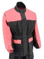 NexGen XS5031 Women’s Pink and Black Water Proof Rain Suit with Cinch Sides - Image 8
