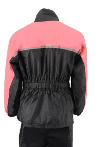 NexGen XS5031 Women’s Pink and Black Water Proof Rain Suit with Cinch Sides - Image 6