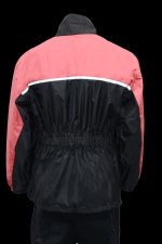 NexGen XS5031 Women’s Pink and Black Water Proof Rain Suit with Cinch Sides - Image 2