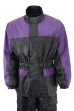 NexGen XS5031 Women’s Purple and Black Water Proof Rain Suit with Cinch Sides - Image 7