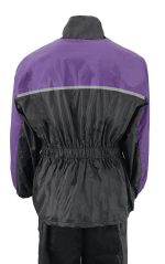 NexGen XS5031 Women’s Purple and Black Water Proof Rain Suit with Cinch Sides - Image 5